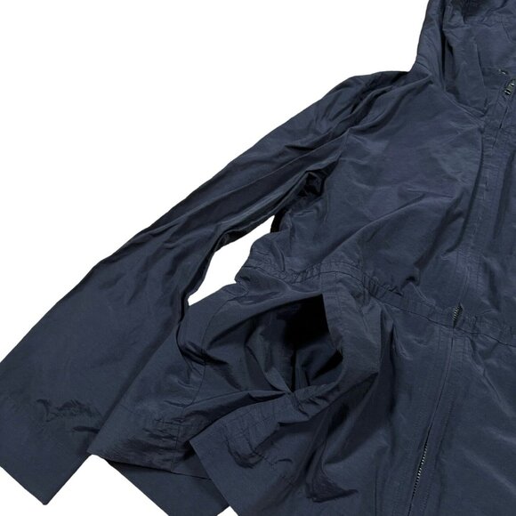 Eileen Fisher Sz XS Lightweight Hooded Unlined Jacket / Raincoat in Navy Blue - Picture 3 of 11